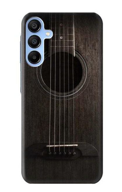 W3834 Old Woods Black Guitar Hülle Schutzhülle Taschen und Leder Flip für Samsung Galaxy A15 5G