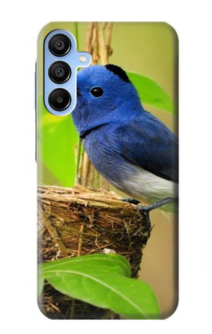 W3839 Bluebird of Happiness Blue Bird Hülle Schutzhülle Taschen und Leder Flip für Samsung Galaxy A15 5G