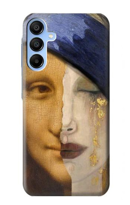 W3853 Mona Lisa Gustav Klimt Vermeer Hülle Schutzhülle Taschen und Leder Flip für Samsung Galaxy A15 5G