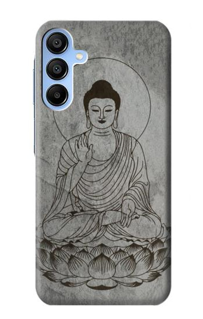 W3873 Buddha Line Art Hülle Schutzhülle Taschen und Leder Flip für Samsung Galaxy A15 5G
