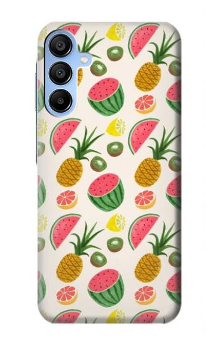 W3883 Fruit Pattern Hülle Schutzhülle Taschen und Leder Flip für Samsung Galaxy A15 5G