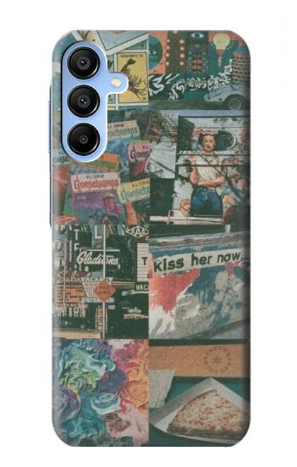 W3909 Vintage Poster Hülle Schutzhülle Taschen und Leder Flip für Samsung Galaxy A15 5G