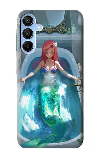 W3911 Cute Little Mermaid Aqua Spa Hülle Schutzhülle Taschen und Leder Flip für Samsung Galaxy A15 5G