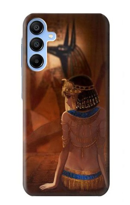 W3919 Egyptian Queen Cleopatra Anubis Hülle Schutzhülle Taschen und Leder Flip für Samsung Galaxy A15 5G