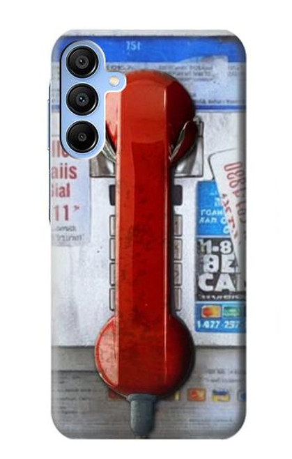 W3925 Collage Vintage Pay Phone Hülle Schutzhülle Taschen und Leder Flip für Samsung Galaxy A15 5G