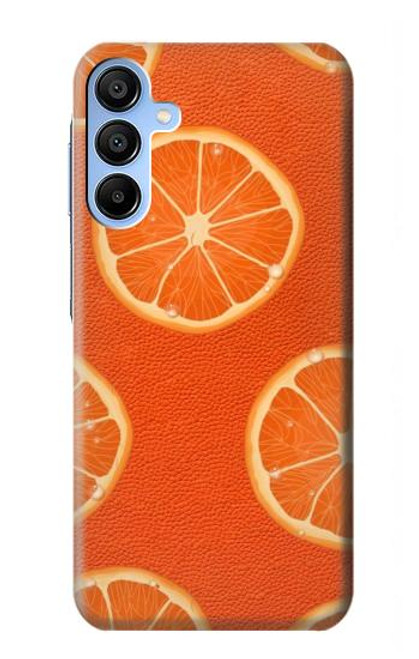 W3946 Seamless Orange Pattern Hülle Schutzhülle Taschen und Leder Flip für Samsung Galaxy A15 5G