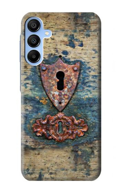 W3955 Vintage Keyhole Weather Door Hülle Schutzhülle Taschen und Leder Flip für Samsung Galaxy A15 5G