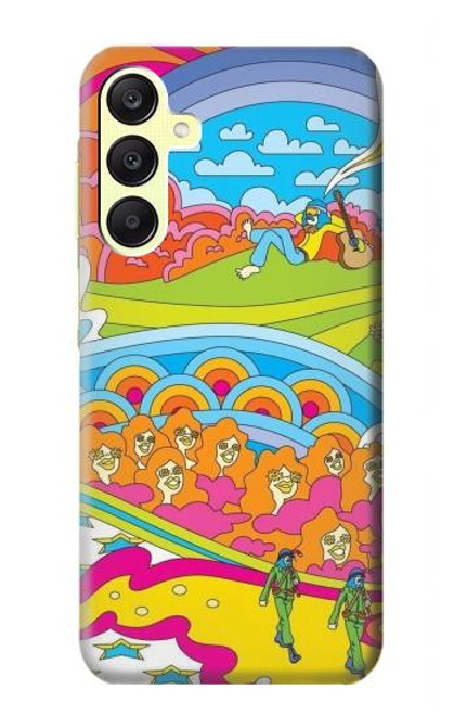 W3407 Hippie Art Hülle Schutzhülle Taschen und Leder Flip für Samsung Galaxy A25 5G