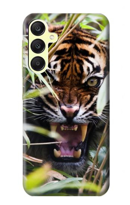 W3838 Barking Bengal Tiger Hülle Schutzhülle Taschen und Leder Flip für Samsung Galaxy A25 5G