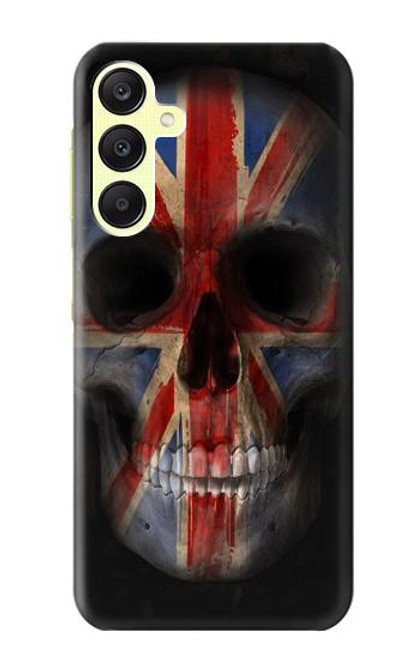 W3848 United Kingdom Flag Skull Hülle Schutzhülle Taschen und Leder Flip für Samsung Galaxy A25 5G