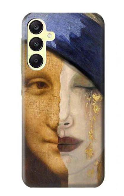 W3853 Mona Lisa Gustav Klimt Vermeer Hülle Schutzhülle Taschen und Leder Flip für Samsung Galaxy A25 5G