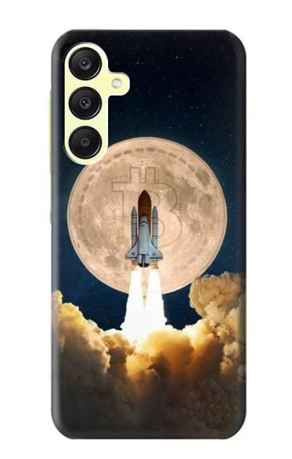 W3859 Bitcoin to the Moon Hülle Schutzhülle Taschen und Leder Flip für Samsung Galaxy A25 5G