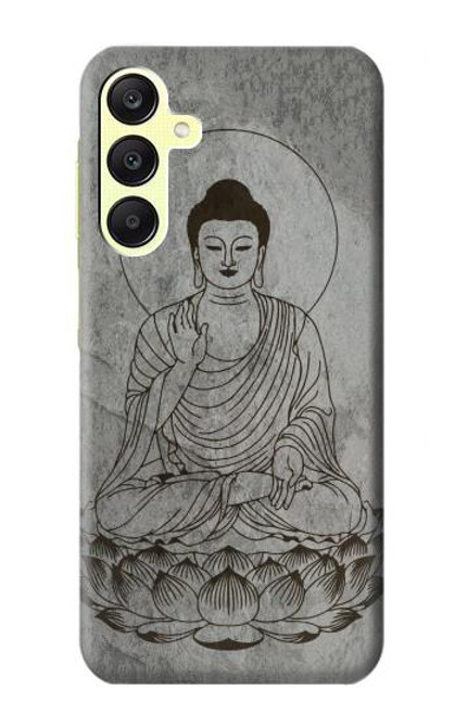 W3873 Buddha Line Art Hülle Schutzhülle Taschen und Leder Flip für Samsung Galaxy A25 5G