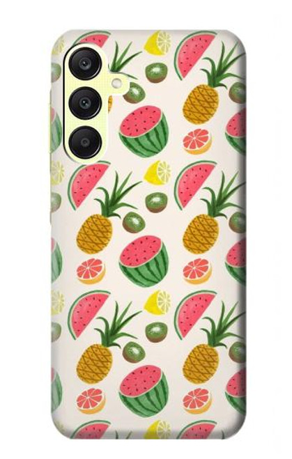 W3883 Fruit Pattern Hülle Schutzhülle Taschen und Leder Flip für Samsung Galaxy A25 5G