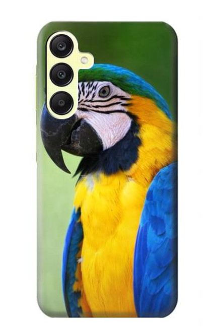 W3888 Macaw Face Bird Hülle Schutzhülle Taschen und Leder Flip für Samsung Galaxy A25 5G