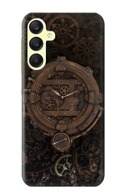W3902 Steampunk Clock Gear Hülle Schutzhülle Taschen und Leder Flip für Samsung Galaxy A25 5G