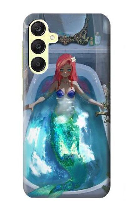 W3912 Cute Little Mermaid Aqua Spa Hülle Schutzhülle Taschen und Leder Flip für Samsung Galaxy A25 5G