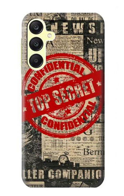 W3937 Text Top Secret Art Vintage Hülle Schutzhülle Taschen und Leder Flip für Samsung Galaxy A25 5G