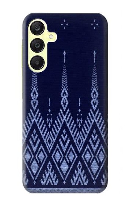 W3950 Textile Thai Blue Pattern Hülle Schutzhülle Taschen und Leder Flip für Samsung Galaxy A25 5G