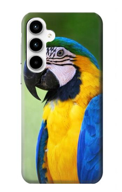 W3888 Macaw Face Bird Hülle Schutzhülle Taschen und Leder Flip für Samsung Galaxy A35 5G