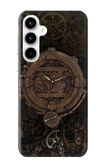 W3902 Steampunk Clock Gear Hülle Schutzhülle Taschen und Leder Flip für Samsung Galaxy A35 5G
