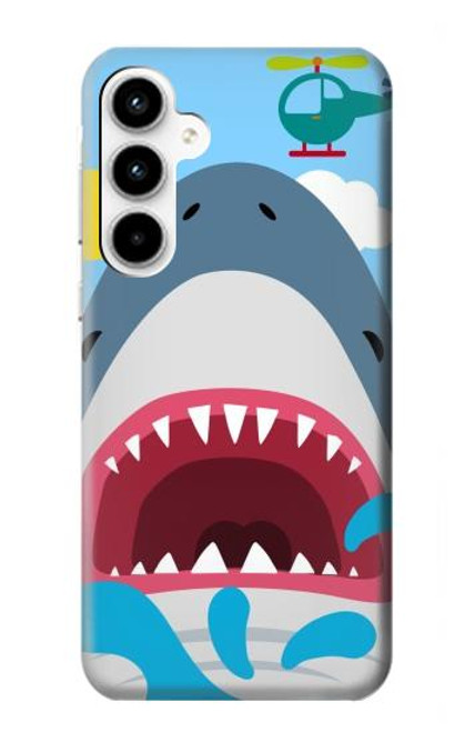 W3947 Shark Helicopter Cartoon Hülle Schutzhülle Taschen und Leder Flip für Samsung Galaxy A35 5G