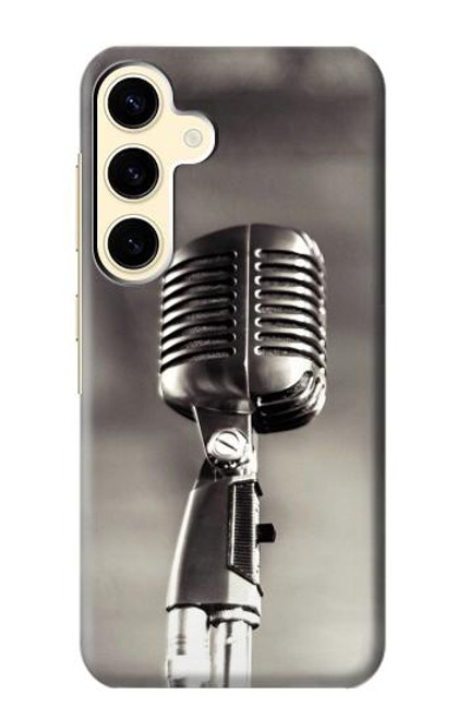 W3495 Vintage Microphone Hülle Schutzhülle Taschen und Leder Flip für Samsung Galaxy S24