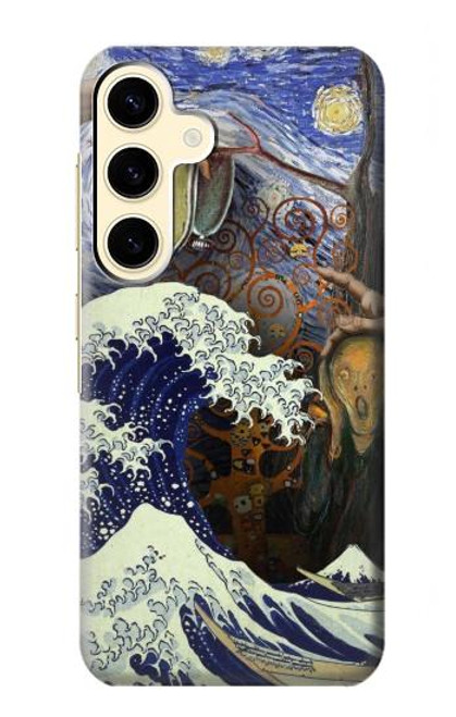 W3851 World of Art Van Gogh Hokusai Da Vinci Hülle Schutzhülle Taschen und Leder Flip für Samsung Galaxy S24