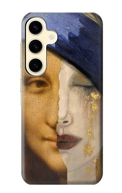 W3853 Mona Lisa Gustav Klimt Vermeer Hülle Schutzhülle Taschen und Leder Flip für Samsung Galaxy S24