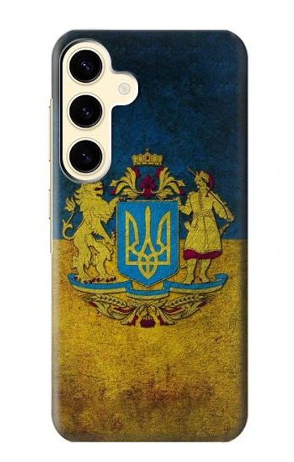 W3858 Ukraine Vintage Flag Hülle Schutzhülle Taschen und Leder Flip für Samsung Galaxy S24