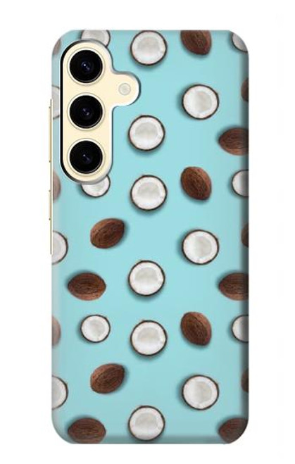 W3860 Coconut Dot Pattern Hülle Schutzhülle Taschen und Leder Flip für Samsung Galaxy S24