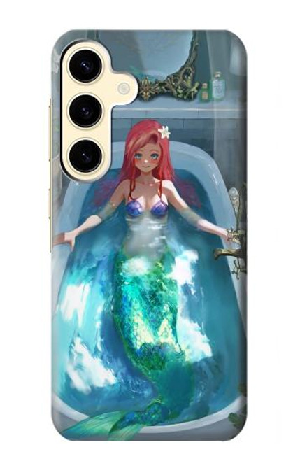 W3911 Cute Little Mermaid Aqua Spa Hülle Schutzhülle Taschen und Leder Flip für Samsung Galaxy S24