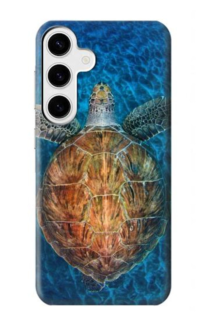 W1249 Blue Sea Turtle Hülle Schutzhülle Taschen und Leder Flip für Samsung Galaxy S24 Plus