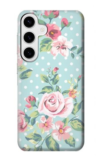 W3494 Vintage Rose Polka Dot Hülle Schutzhülle Taschen und Leder Flip für Samsung Galaxy S24 Plus