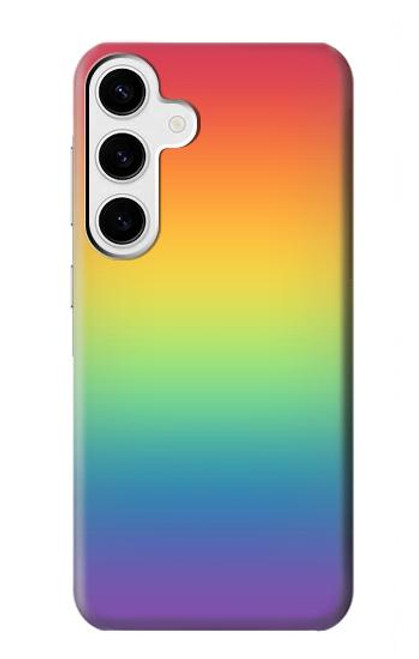 W3698 LGBT Gradient Pride Flag Hülle Schutzhülle Taschen und Leder Flip für Samsung Galaxy S24 Plus