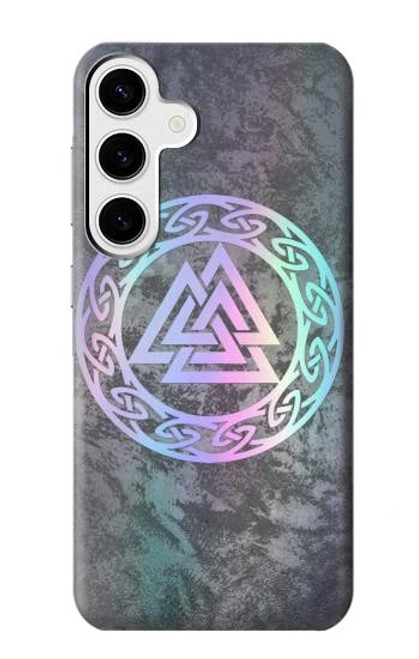 W3833 Valknut Odin Wotans Knot Hrungnir Heart Hülle Schutzhülle Taschen und Leder Flip für Samsung Galaxy S24 Plus