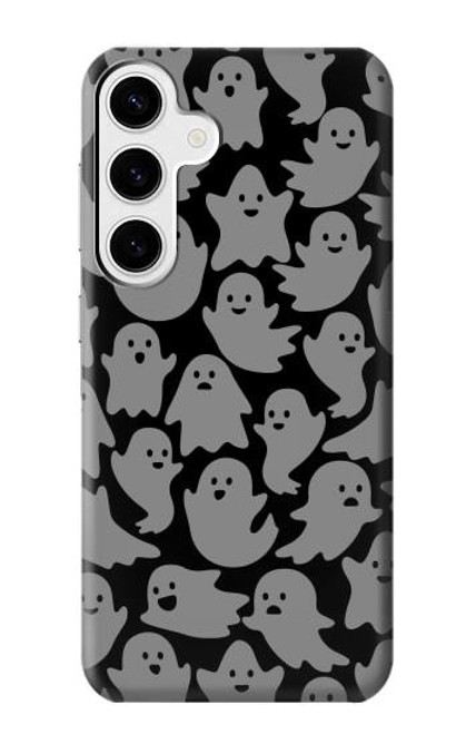 W3835 Cute Ghost Pattern Hülle Schutzhülle Taschen und Leder Flip für Samsung Galaxy S24 Plus