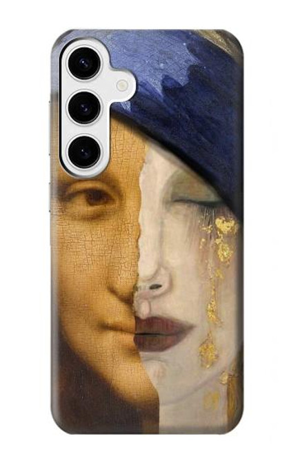 W3853 Mona Lisa Gustav Klimt Vermeer Hülle Schutzhülle Taschen und Leder Flip für Samsung Galaxy S24 Plus