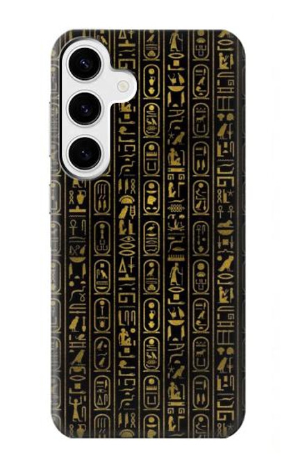W3869 Ancient Egyptian Hieroglyphic Hülle Schutzhülle Taschen und Leder Flip für Samsung Galaxy S24 Plus