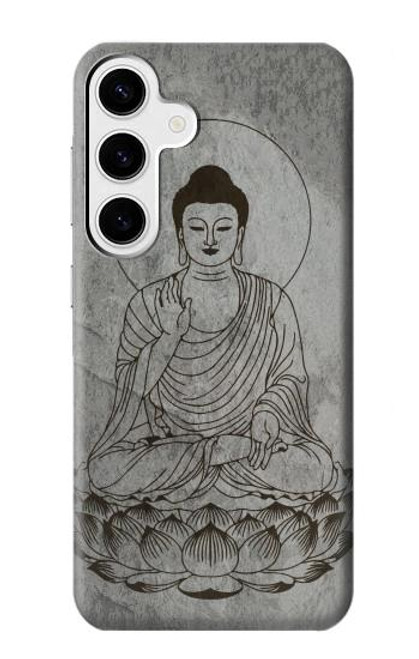 W3873 Buddha Line Art Hülle Schutzhülle Taschen und Leder Flip für Samsung Galaxy S24 Plus