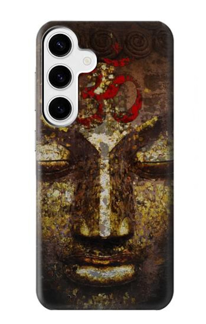 W3874 Buddha Face Ohm Symbol Hülle Schutzhülle Taschen und Leder Flip für Samsung Galaxy S24 Plus