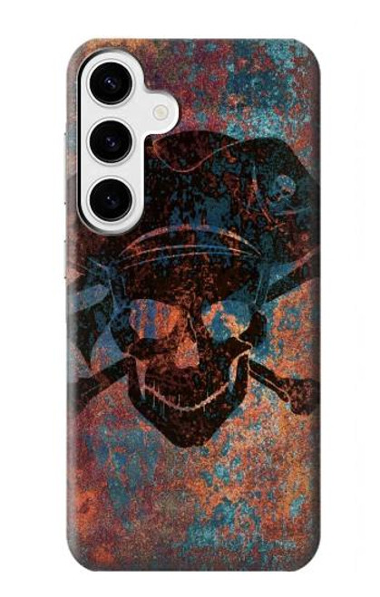 W3895 Pirate Skull Metal Hülle Schutzhülle Taschen und Leder Flip für Samsung Galaxy S24 Plus
