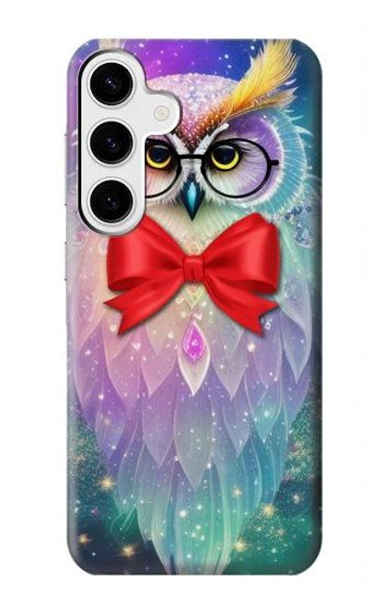 W3934 Fantasy Nerd Owl Hülle Schutzhülle Taschen und Leder Flip für Samsung Galaxy S24 Plus