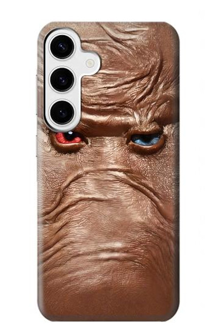 W3940 Leather Mad Face Graphic Paint Hülle Schutzhülle Taschen und Leder Flip für Samsung Galaxy S24 Plus