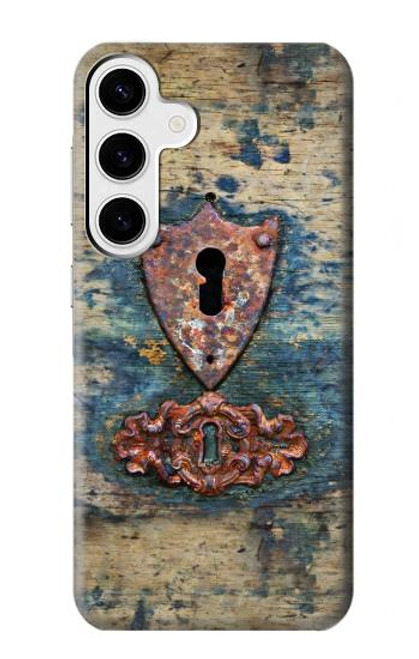 W3955 Vintage Keyhole Weather Door Hülle Schutzhülle Taschen und Leder Flip für Samsung Galaxy S24 Plus