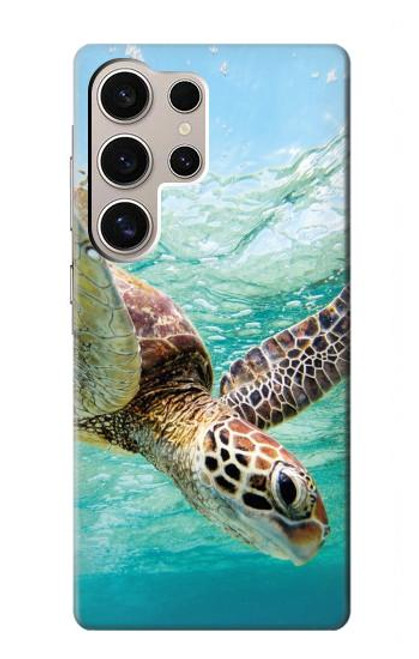 W1377 Ocean Sea Turtle Hülle Schutzhülle Taschen und Leder Flip für Samsung Galaxy S24 Ultra