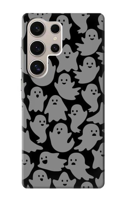 W3835 Cute Ghost Pattern Hülle Schutzhülle Taschen und Leder Flip für Samsung Galaxy S24 Ultra