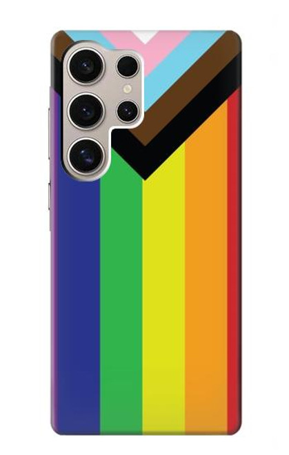 W3846 Pride Flag LGBT Hülle Schutzhülle Taschen und Leder Flip für Samsung Galaxy S24 Ultra
