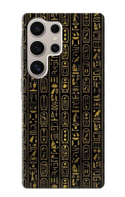 W3869 Ancient Egyptian Hieroglyphic Hülle Schutzhülle Taschen und Leder Flip für Samsung Galaxy S24 Ultra