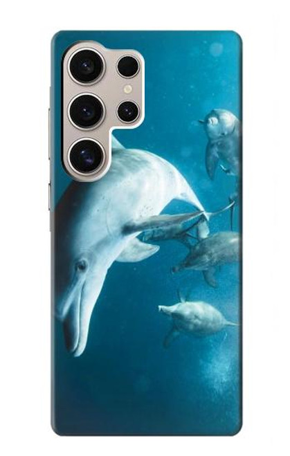 W3878 Dolphin Hülle Schutzhülle Taschen und Leder Flip für Samsung Galaxy S24 Ultra
